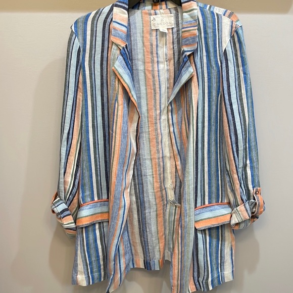 Caslon | Colorful Linen Striped Blazer - Picture 2 of 6